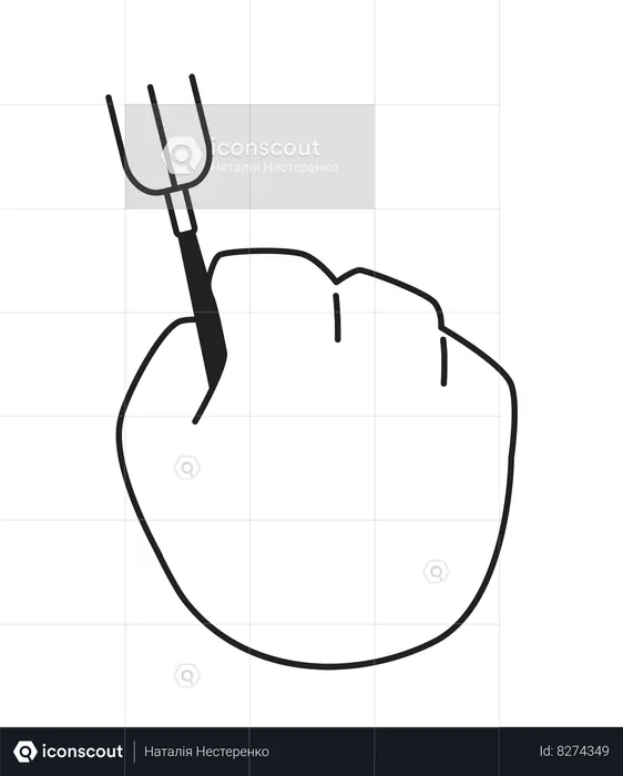 Holding Fork  Illustration