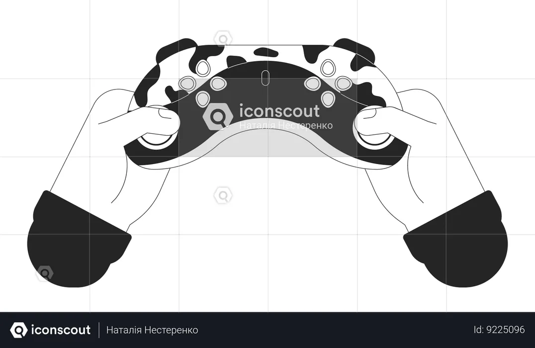 Holding gamepad  Illustration