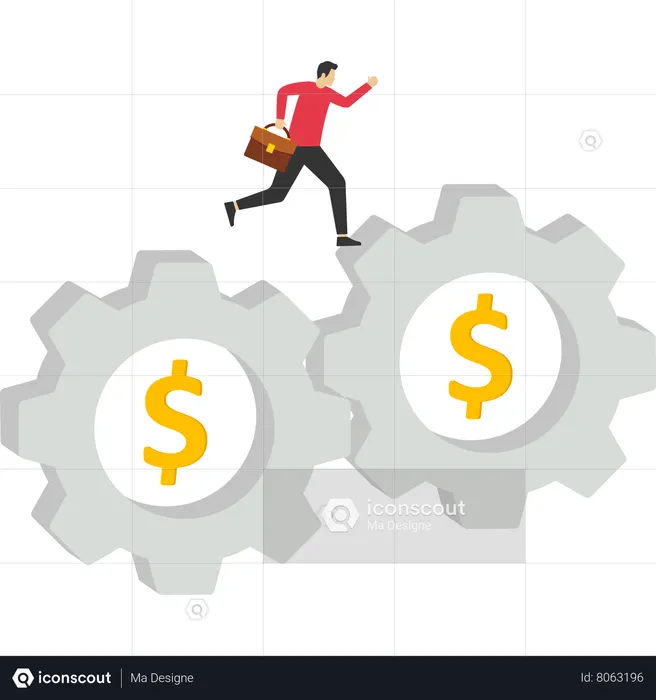 Holding gears for business and finance working  Illustration