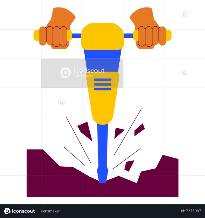 Holding Jackhammer  Illustration