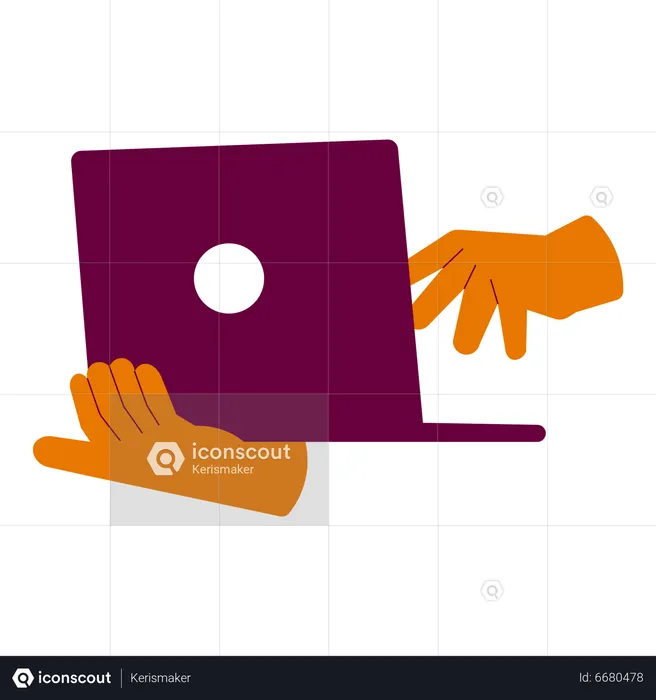 Holding laptop  Illustration