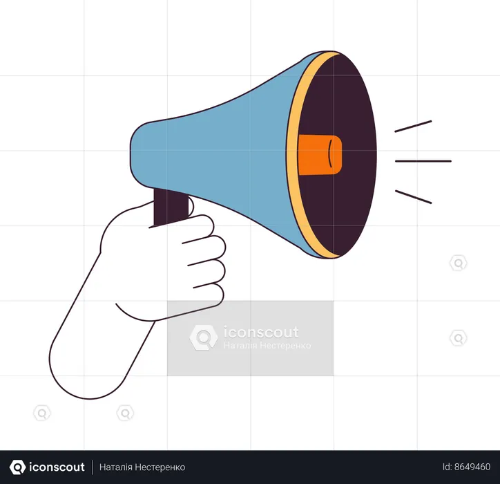 Holding megaphone  Illustration