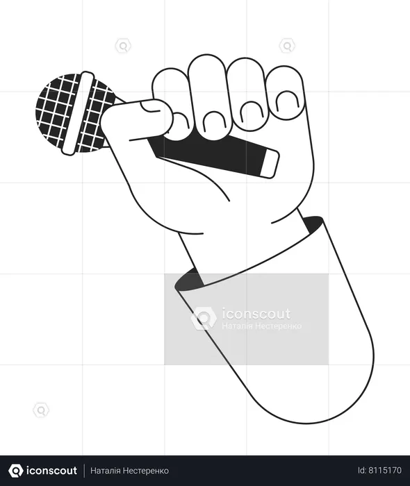 Holding microphone  Illustration