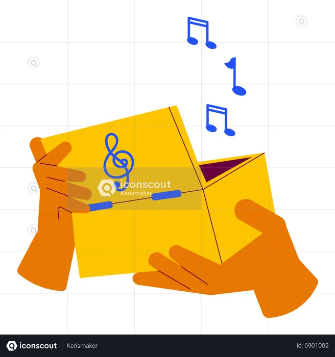 Holding music box  Illustration