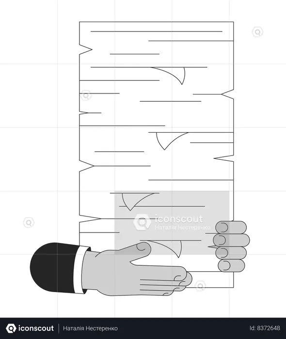 Holding paperwork pile  Illustration