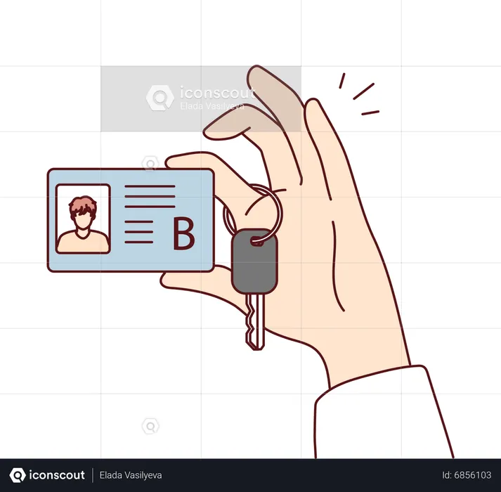 Holding person id card  Illustration
