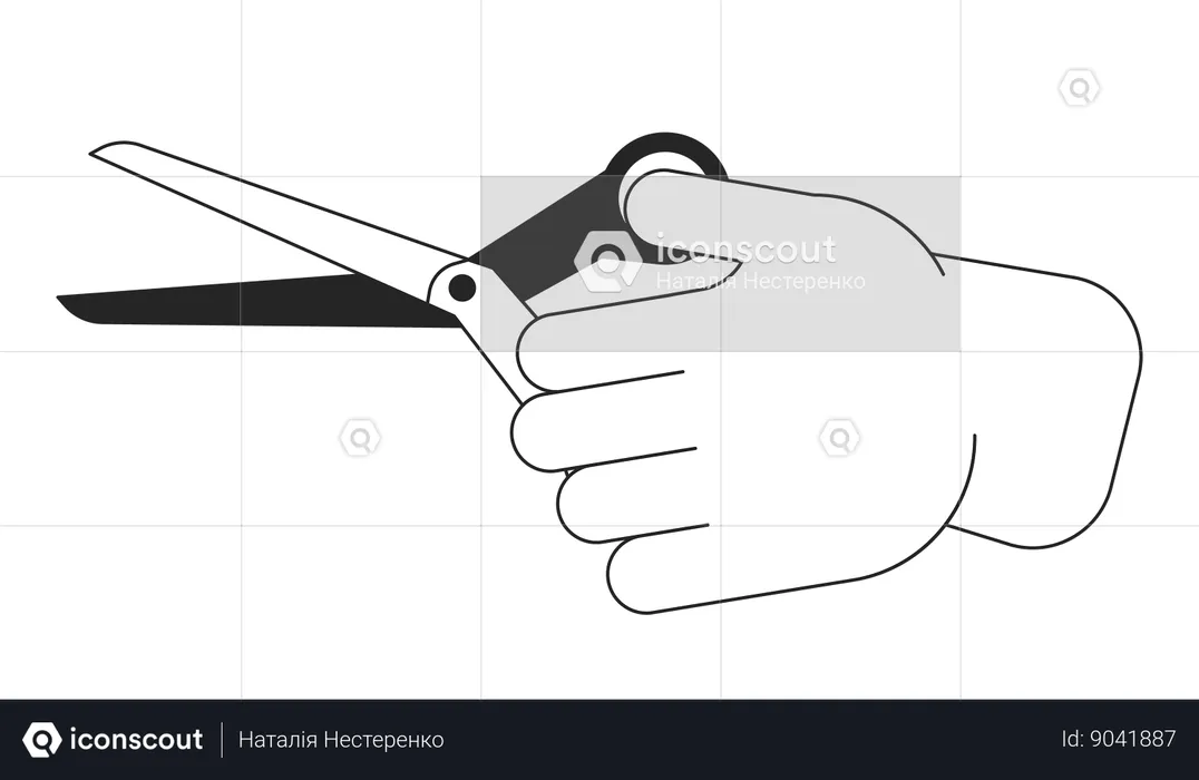 Holding scissors  Illustration