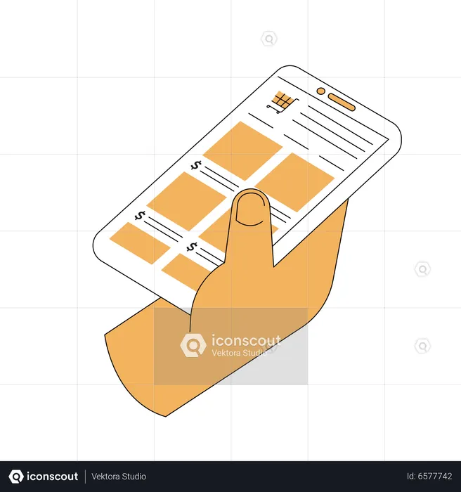 Holding Smartphone  Illustration