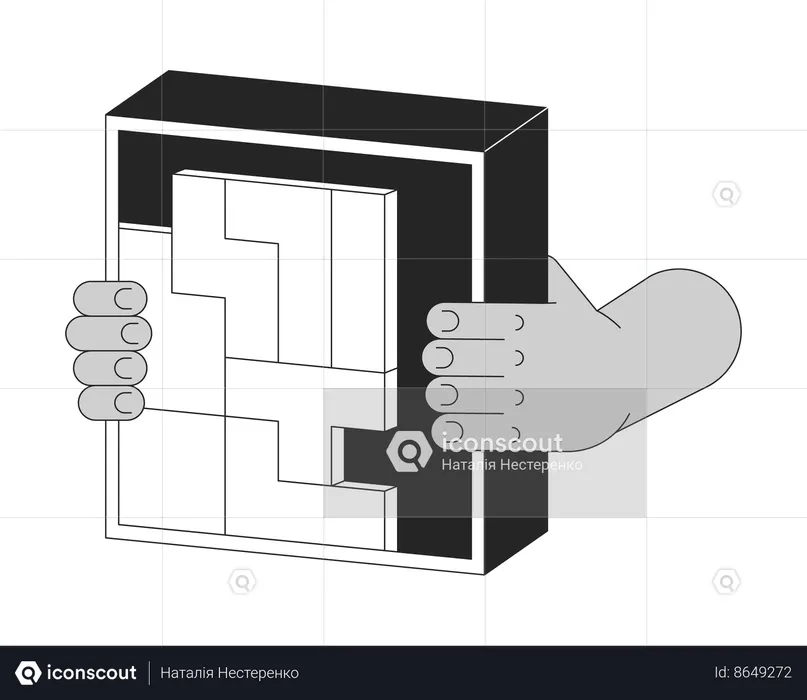 Holding tetrominoes cube  Illustration