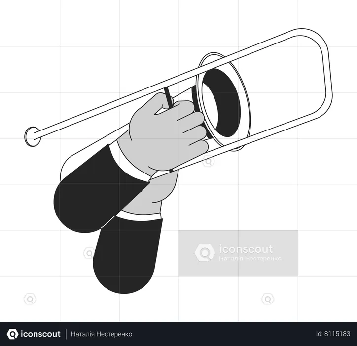 Holding trombone  Illustration