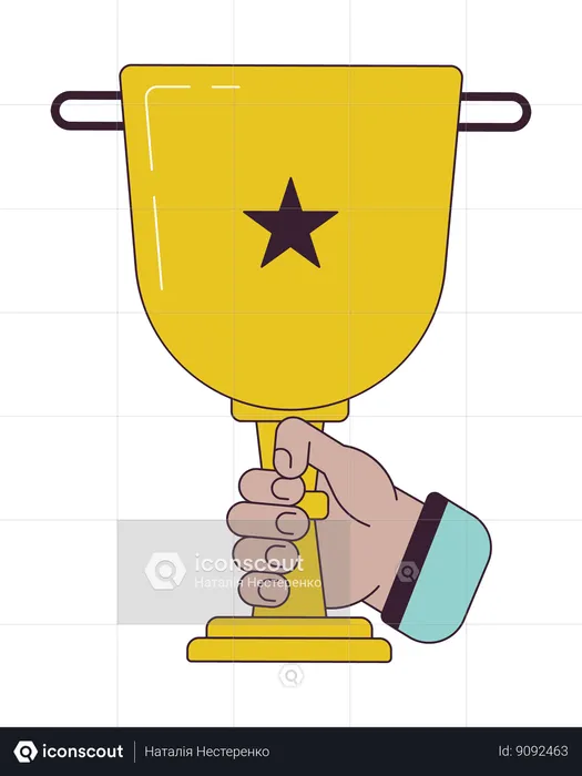 Holding trophy cup  Illustration