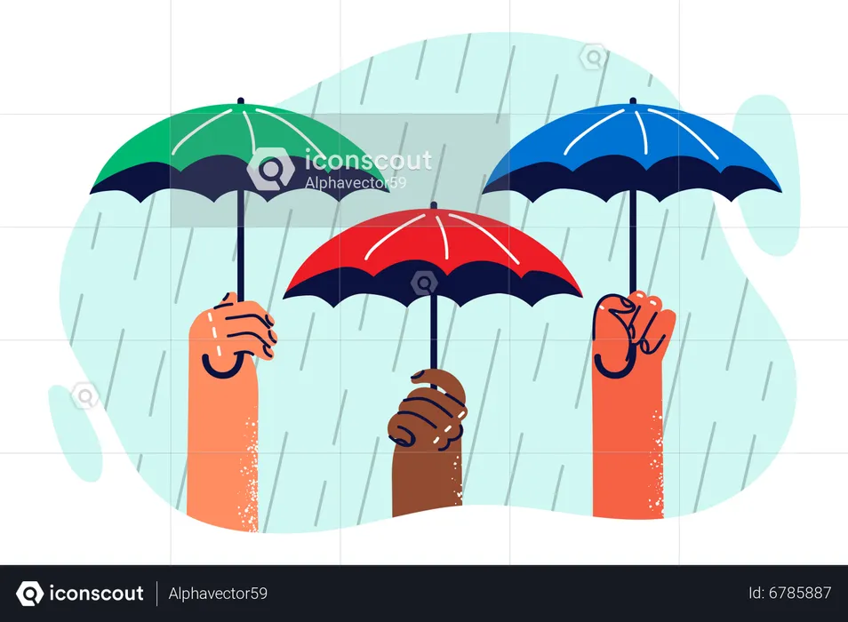 Holding umbrella  Illustration