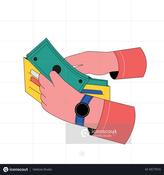 Holding wallet  Illustration