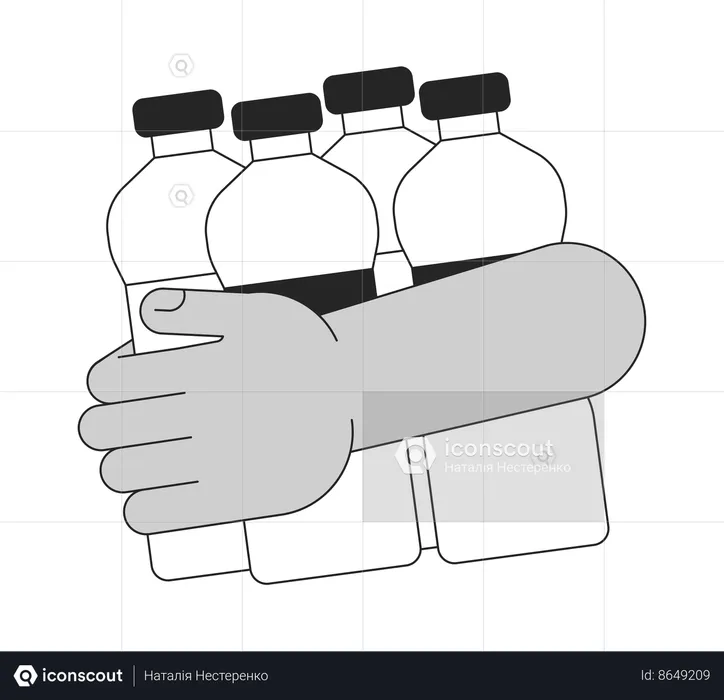 Holding water bottles  Illustration