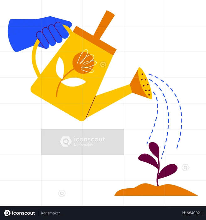 Holding watering can  Illustration