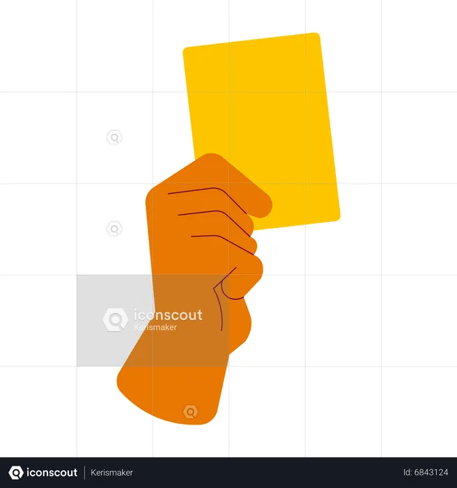Holding yellow card  Illustration