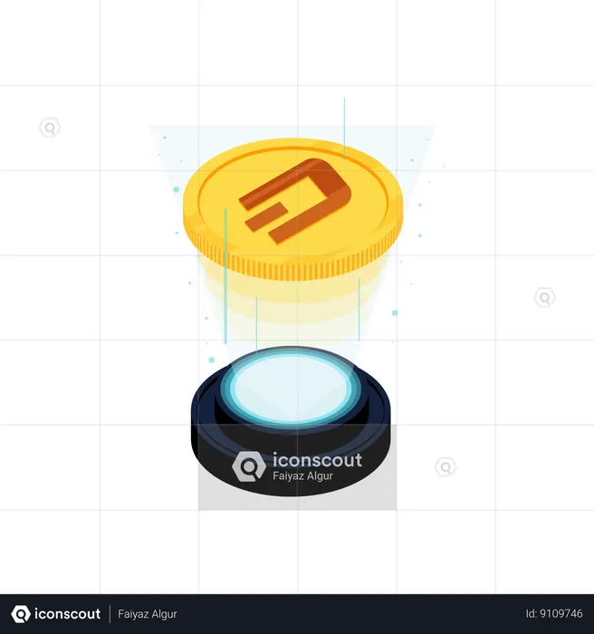 Holograma de moneda Dash  Ilustración