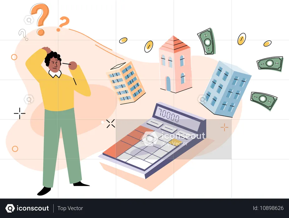 Hombre comprando una nueva propiedad inmobiliaria  Ilustración