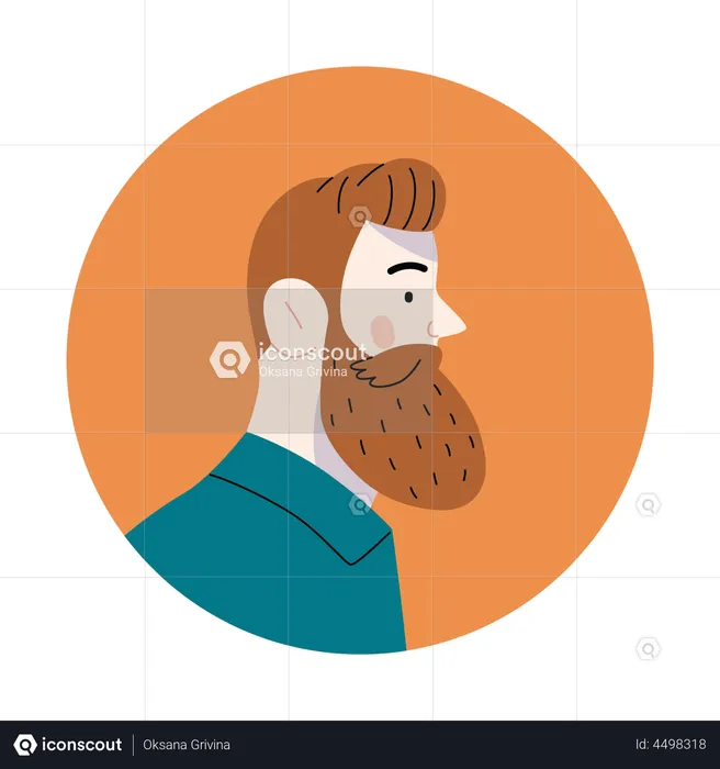 Hombre con barba  Ilustración