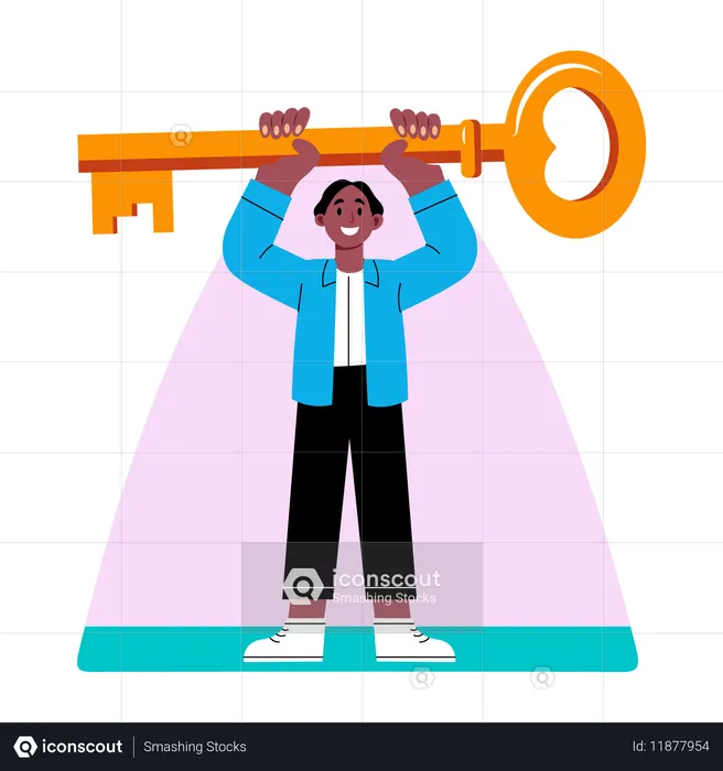 Hombre Desbloquea el potencial  Ilustración