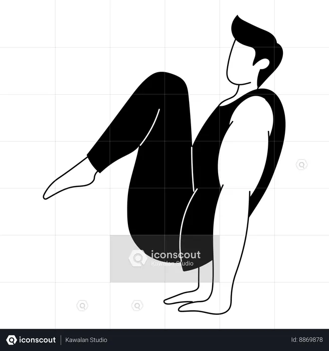 El hombre está haciendo ejercicios de yoga.  Ilustración