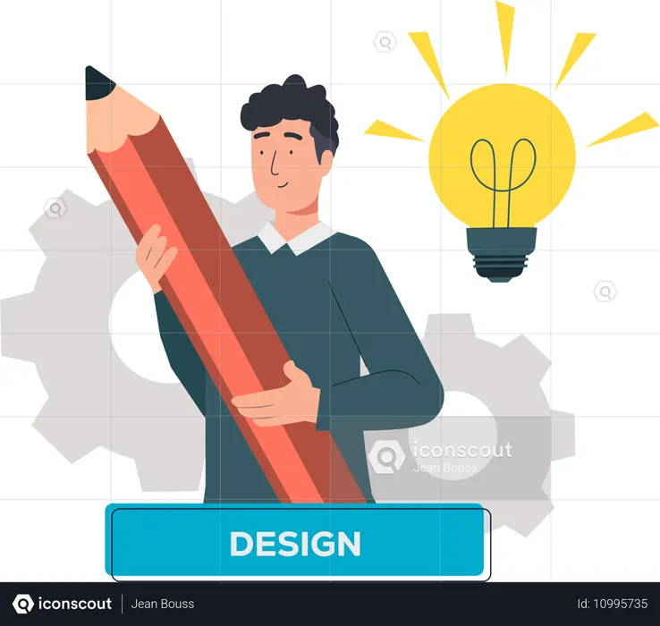 El hombre estructura soluciones claras  Ilustración