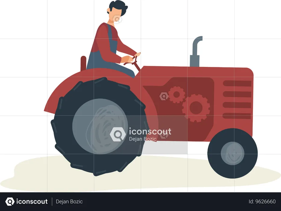 Hombre haciendo agricultura orgánica  Ilustración