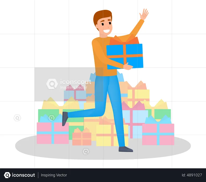 Hombre haciendo compras  Ilustración