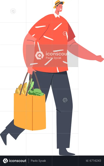 Hombre haciendo compras  Ilustración