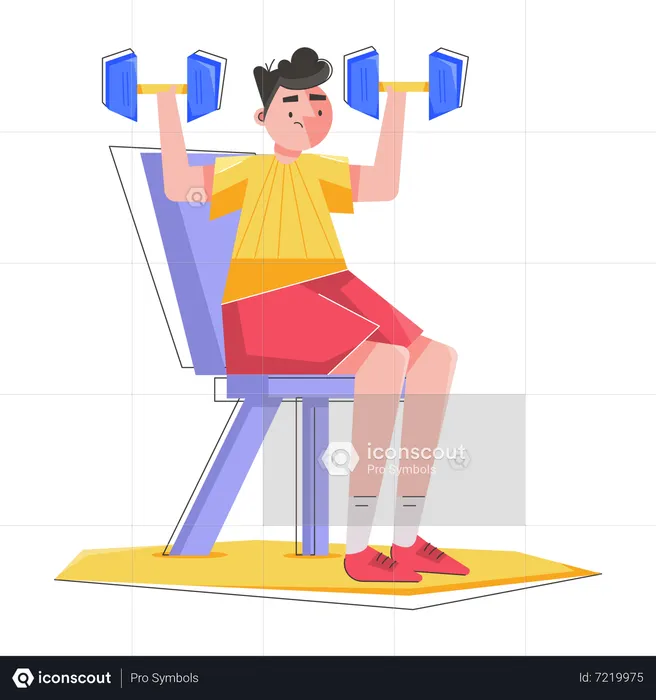 Hombre haciendo ejercicio muscular  Ilustración