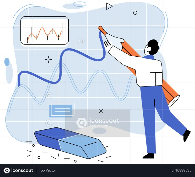 Hombre haciendo manipulación del mercado de valores  Ilustración