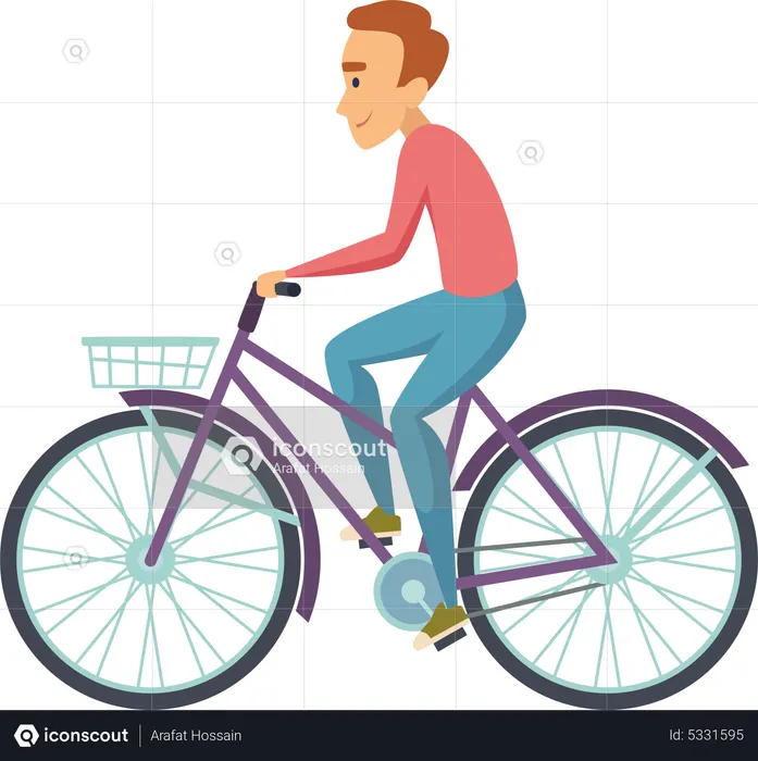 Hombre montando bicicleta  Ilustración