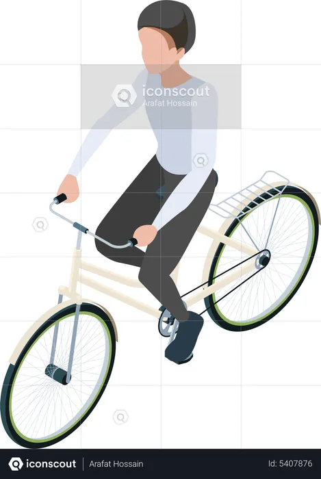 Hombre montando bicicleta  Ilustración