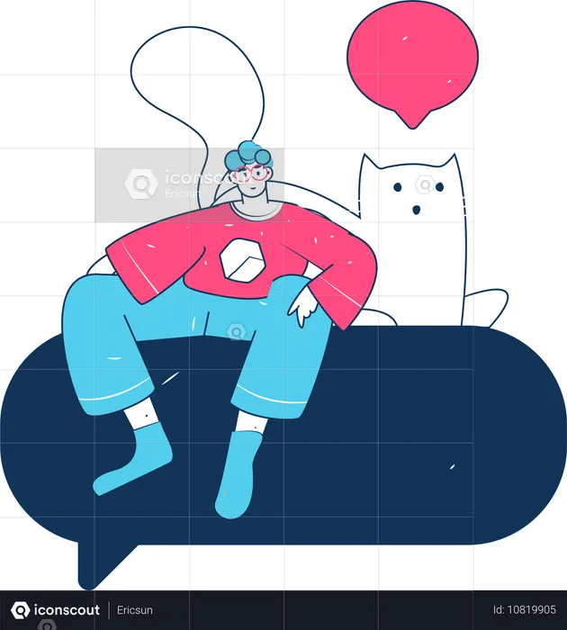 Hombre ocupado chateando en línea  Ilustración