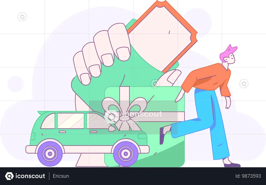 Hombre pagando alquiler de taxi  Ilustración