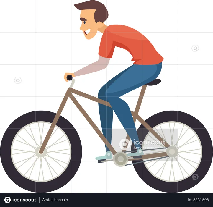 Hombre andar en bicicleta  Ilustración