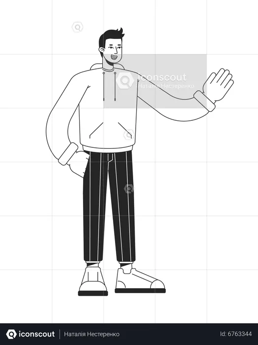 Hombre saludando  Ilustración