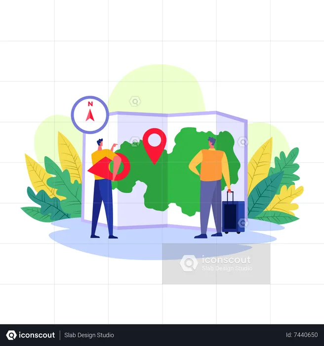 Hombre sosteniendo el mapa  Ilustración