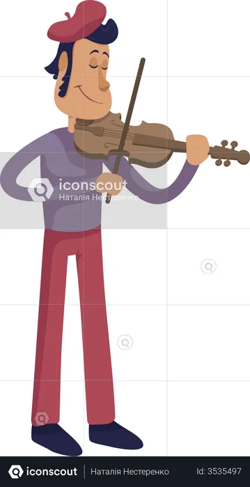 Hombre tocando el violín  Ilustración