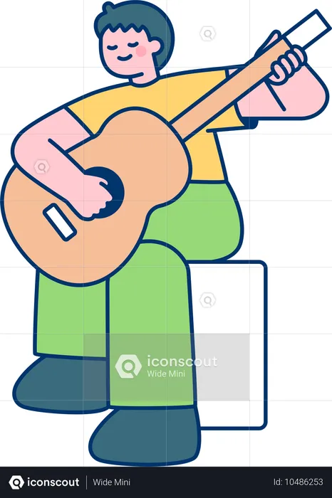 Hombre tocando la guitarra  Ilustración