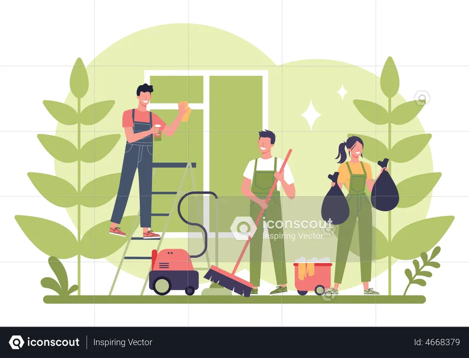 Home cleaning service  Illustration