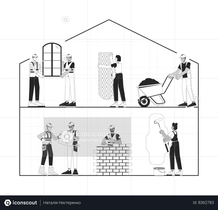 Home construction site  Illustration