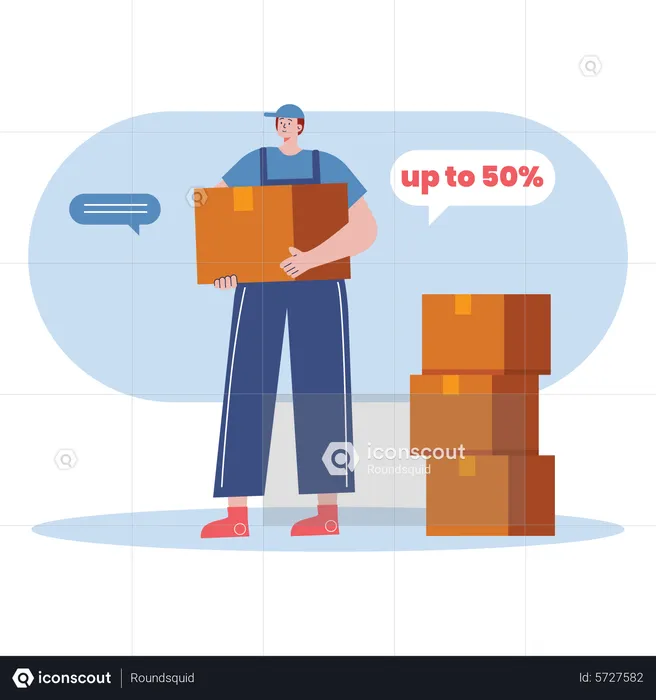 Home delivery of order  Illustration