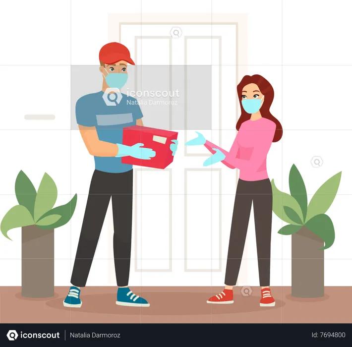 Home delivery service during covid19  Illustration