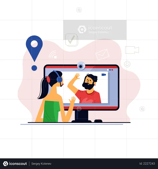 Home e-learning concept  Illustration