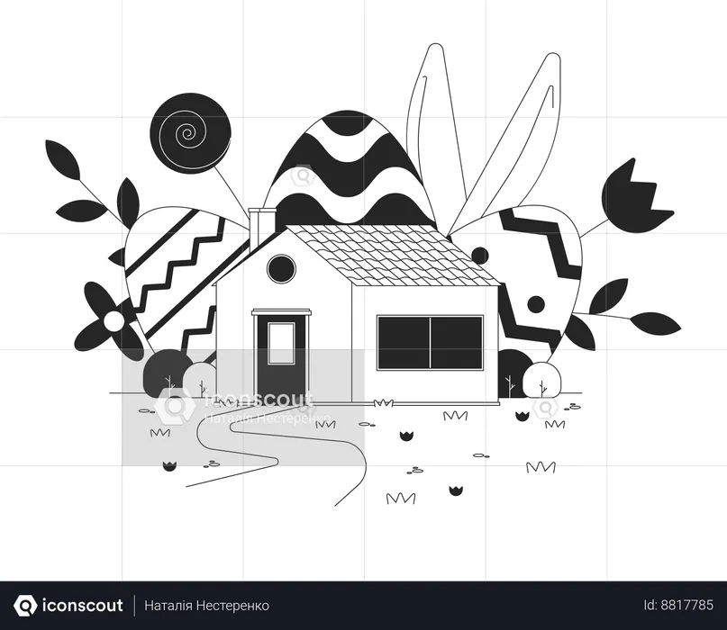 Home Easter celebration  Illustration