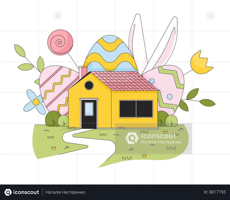 Home Easter celebration  Illustration