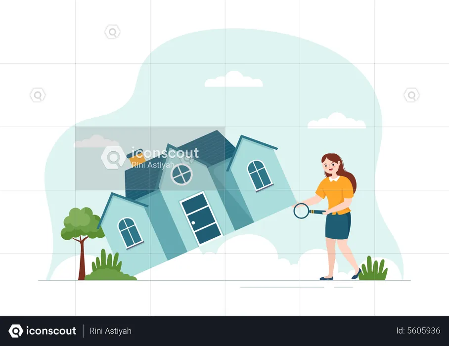 Home Inspector checking house condition  Illustration