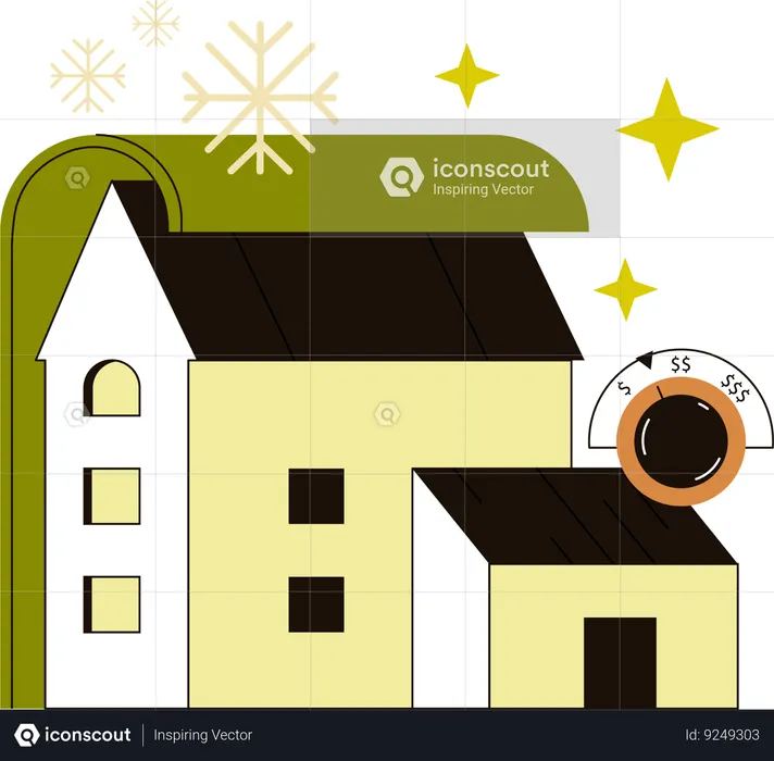 Home insulation for energy efficiency  Illustration