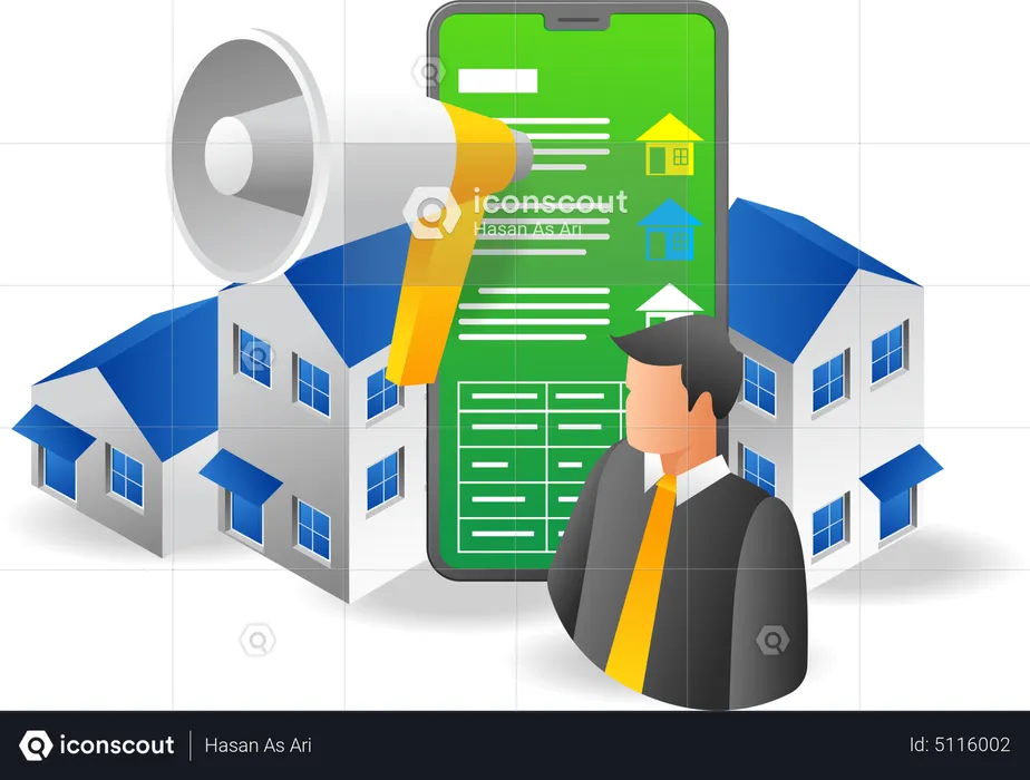Home investment digital marketing campaign  Illustration